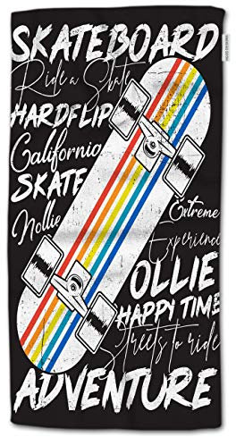 HGOD DESIGNS Skateboard-Poster-Design, 100 % Baumwolle, weiche Badetücher, 38,1 x 76,2 cm