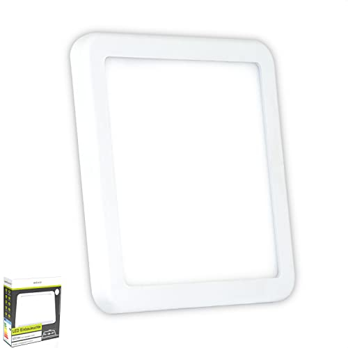 INNOVATE LED Panel - warmweiß 3000K - mit Variablem Lochausschnitt 50-90mm - Deckenlampe, Deckenleuchte, Einbaulampe, Einbauleuchte - Strahler - ultra flach (eckig - 8 watt - 118mm)