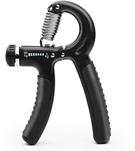Exology Fitness 5-60 kg Grip Strengthener Exerciser – Adjustable Hand Grips Strengthener with Stainless Steel Spring for Strong Wrists, Fingers, Forearm, Hands Black