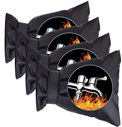 Paquete de 4 fundas anticongelantes para grifo, calcetines para protección contra congelación en invierno, cubierta de grifo aislante, reutilizable, impermeable