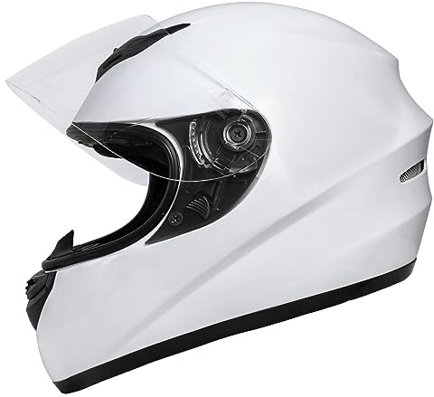 Zorax ZOR-819 Weiß XL (61 cm) Integral-Motorradhelm Motorradhelm, ECE 2206-Zulassung