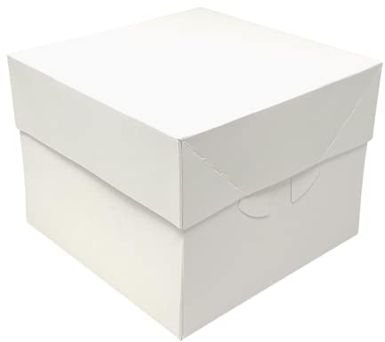 Decoraciondulce - Pack de 5 Caja Blanca para Transportar Tartas con Tapas (25.4 X 25.4 X 15.2 Cm.)