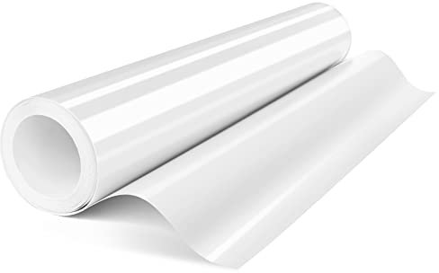 HTVDIY Heat Transfer Vinyl Rolls,12×12ft White HTV Iron On Vinyl, HTV Vinyl Heat Transfer Design, Easy Cut Iron On Vinyl for T Shirts