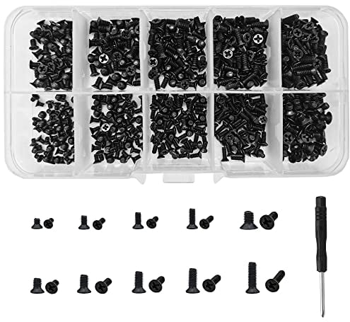 Laptop Schraubenbolzen Set M2 M2,5 M3, 600 Stück Mikroschrauben, Elektronische Schrauben, Laptop Reparatur Schrauben Computer Schrauben Brillen Schrauben Kleine Schrauben, Senkkopf Schraube(Schwarz)