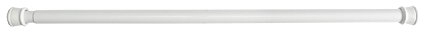 Duschvorhangstange, Spannstange, Metall-Stange, Ausziehbar, Montage ohne Schrauben und Bohren für Badezimmer sicherer Halt, Durchmesser 23/26 mm Weiss 80-130 cm