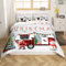 Happy Camping-Bettbezug, Queen-Size-Bett, Weihnachtsmotiv für Wohnwagen, Weihnachtsdekoration, Wohnmobil, Bettdeckenbezug, für Kinder, Mädchen, Weihnachtsmann, Camping-Thema, Tagesdecke, 3-teilig, mit