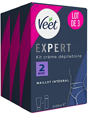 Veet Expert - Lot de 3 Crèmes Dépilatoires 2x50 ml - Maillot (3x 2 tube de 50ml)