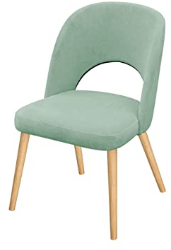 Mirjan24 Polsterstuhl K84, Esszimmerstuhl mit Stoffbezug, Buchenholz Beine, Rückenlehne, Wohnzimmerstuhl, Küchenstuhl, für Lounge, Farbauswahl (Buche, Magic Velvet 2227)