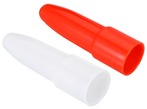 PATIKIL 2Stk Taschenlampe Signalkabel PC Plastik Tragbare Diffusor Verkehr Wandabdeckung Kappe für Weiches Licht Elektrische Taschenlampe LED Draußen Campen Weiß Rot