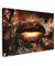 MuchoWow© Wandbilder Groß 120x80 cm XXL Schlafzimmer Home Goldene Deko Wohnung Bild Wohnzimmer Fotoleinwand Wand Bilder Leinwand Wall Decor Wanddeko Gold - Lippen - Kunst Druck
