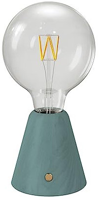 Lámpara portátil recargable Cabless01 con bombilla globo G125 - Con bombilla, Azul verdoso