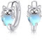 Katze Ohrringe Silber 925 Katzen Creolen Mondstein Mädchen Hypoallergen Ohrstecker Klein Katze Schmuck Geschenke für Kinder Damen……