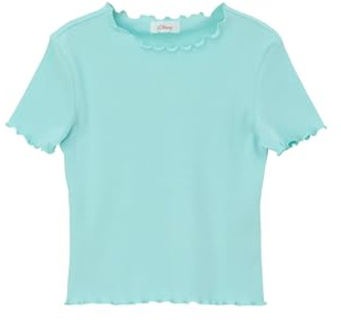 s.Oliver Mädchen 2142485 T-Shirt mit Rollsaum, türkis, S