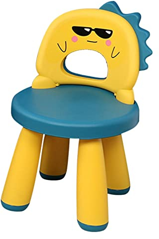 Fulenyi Kinder Schreibtischstuhl aus Kunststoff - Kinderhocker - Bequem Leicht Und Robust - Geeignet Für 2 Bis 6 Jahre - Leicht Zu Reinigen - Ergonomische Sitzfläche - Dinosaurier Design