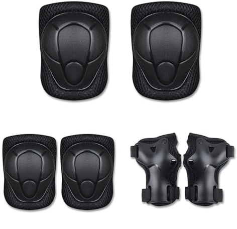 NAMIX Knieschoner Kinder, 6 in 1 Profi Knieschoner Kinder, Protektoren Kinder Set,Verstellbar Knieschoner Ellenbogenschoner und Handgelenkschoner ,für Multisport Skateboard Roller Outdoor Sport