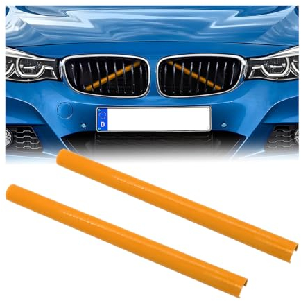 JNNJ 2 Stück Kühler Grill Zierleisten Streifen, Grill Streifen Einsatz Zierleiste, Frontgrill Einsatz V Streben, Auto Grilleinsatz Kühlergrill Trim Zubehör(Gelb)