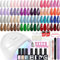 Phoenixy 28PCS Kit Unghie Semipermanente Completo con 48 W Lampada LED 24 Colori Smalto Gel Unghie U V con Base Top Coat Glitter e Matte Kit Unghie Gel Completo