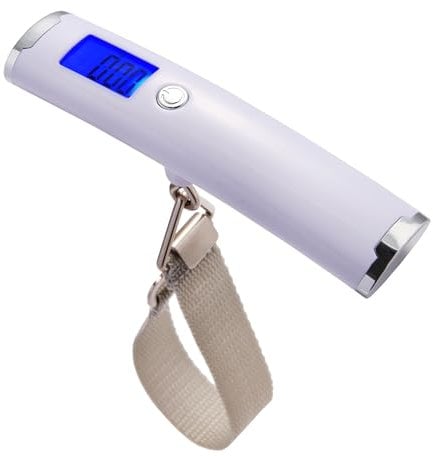 Snowyee Luggage Scales for Suitcases, Accurate and Portable Travel Scales Max Scaling 110 Pound/ 50 Kilogram Battery includes Equipment (White / 1 Piece)