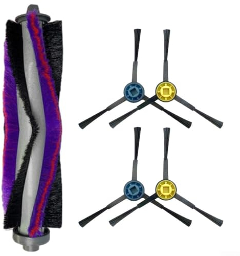 Kit de 5 brosses latérales centrales pour aspirateurs robot pour Eureka NERE10S E10S, 1 brosse centrale, 4 brosses latérales