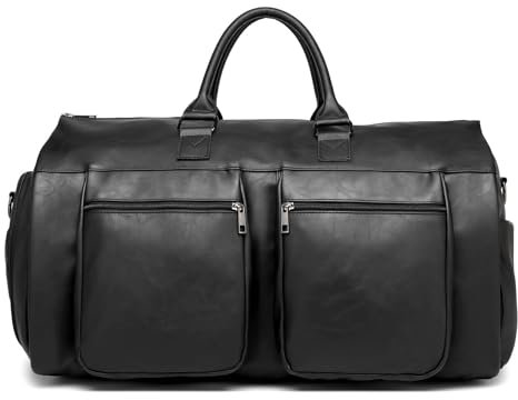 seyfocnia Umwandelbarer Reise-Kleidersack, Handgepäcktasche für Männer und Frauen, 2-in-1 Hängetasche, Anzug, Business-Reisetasche, Schwarz , Travel