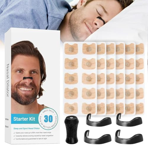 KutaKuta 60 Pièces Bande Nasale Magnétique, Aimant Anti Ronflement Magnetic Nasal Strip, Ecarteur Nasal Breathing Nasal Strip La Réduction du Ronflement Améliore la Qualité du Sommeil Bagages