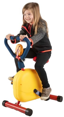 Kids Exercise Bike - Indoor Stationary Cycle Riding Toy with Adjustable Seat - Kids Workout Equipment for Boys and Girls Ages 4 and Up by Hey Play