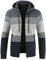 UUAISSO Uomo Felpe con Cappuccio Maglia Pullover Foderato in Pile Cardigan Cerniera Intera Casual vestibilità Regolare Cappuccio Grigio Scuro + Blu Navy XXL