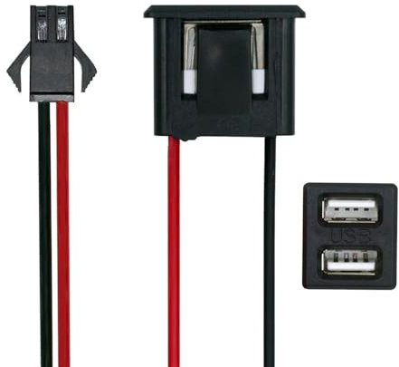 xiwai Paso OEM de bricolaje = 2,54 mm, enchufe hembra doble tipo A a cable de cabecera de 2 pines, CC 5 V, tipo de montaje de pestillo de alimentación