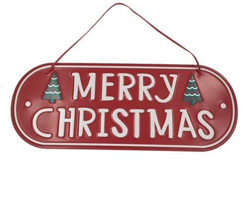 Cartel Colgante de Navidad,Hierro Feliz Navidad Tablero Merry Christmas Letrero de Puerta Merry Christmas Decoración Pared Señal de Navidad de Colgante de Puerta para Decoración de Fiesta de Navidad