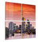 DEQORI Glasbilder Echtglas | Motiv Frankfurt im Abendglanz | quadratisch 4-teilig 4x50x50 cm | große XXL Deko | Wandbilder für Wohnzimmer, Schlafzimmer, Flur & Küche | moderne Wanddeko