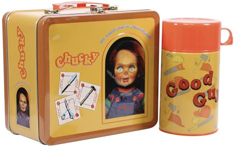 Surreal Entertainment Child's Play Chucky Good Guys - Lonchera de lata con recipiente para bebidas