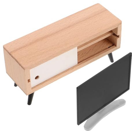 JOINPAYA Mueble de TV en Miniatura para Casa de Muñecas Pantalla LCD Televisión en Miniatura Escala 1:12 Muebles de Sala de Estar para Casa de Muñecas Juguete de Juego