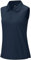 Rdruko Poloshirt Damen Ärmellos Polohemd Atmungsaktiv mit 1/4 Reißverschluss Schnelltrocknendes Sport Oberteil für Golf Tennis und Outdoor - Dunkelblau S