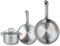 ELO 9501750 Batterie de cuisine 3 pièces, Set de 2 Poêles de cuisson 24 et 28 cm et 1 faitout 16 cm Elo Profi Citrin, inox, induction
