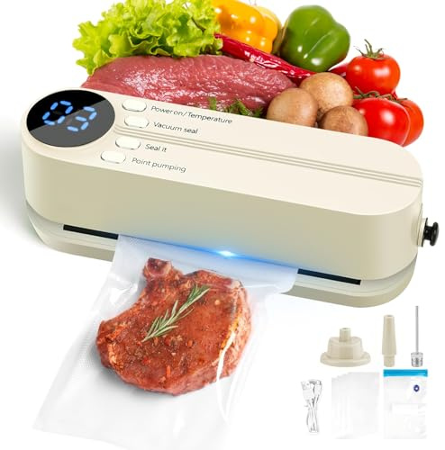 Fancysky Mini Vakuumiergerät Klein, Elektrisch Handvakuumierer, Handvakuumierer für Lebensmittel, Kabelloser Vakuumierer Klein, Selbstleerendes Kabelloses Vakuum, Tragbares Vakuumiergerät