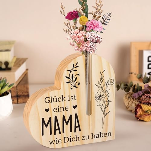 Muttertagsgeschenke für Mama, Geburtstagsgeschenk für Mama, Beste Mutter, Schwiegermutter, Weihnachten, Neujahr, Muttertag, SchöNe Holzdekoration zum Einstecken von Blumen