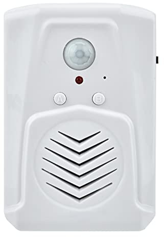 Gonetre Bewegungs Sensor Türklingel USB Batterie Betriebene MP3-Audioplayer Infrarot-Induktion Salarm mit Einstellbarem Volumen für Home Office Security Weiß ABS