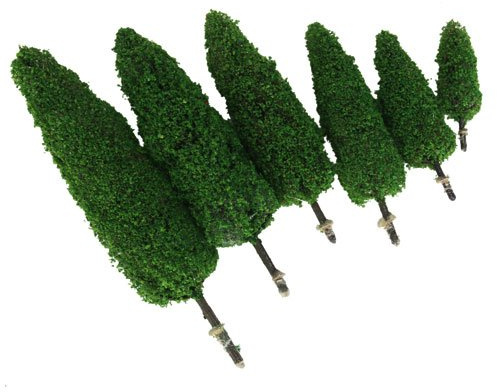 Lot de 6 arbres modèle cyprès – 5,7 cm à 15,9 cm de hauteur
