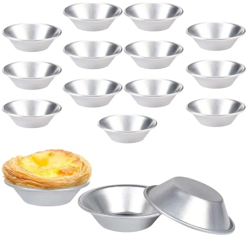16 pirottini riutilizzabili per tartelette, 7,5 x 4 x 2 cm, piccoli pirottini per torta, con rivestimento antiaderente per torte e quiche