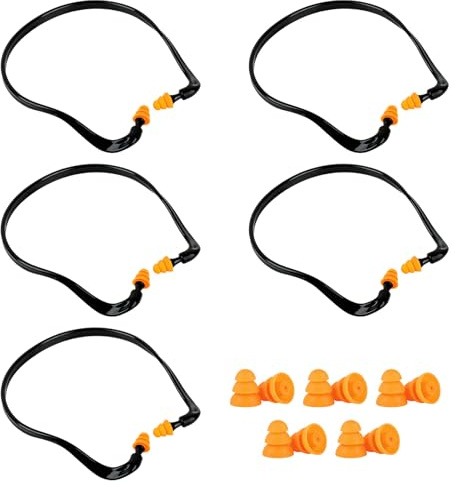 5 Pz Cuffie Antirumore Lavoro, Tappi Orecchie Antirumore per Lavoro | Concerti, Sonno, Viaggi, Tiro Sportivo, con 5 Paia di Tappi Orecchie Lavoros di Ricambio (14,5 x 14,8 cm)