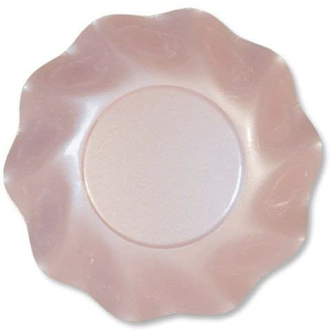 10 Assiettes coupelle roses perlé