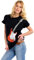 infactory Equalizer T Shirt: Hightech-Musik-LED-T-Shirt mit 6-saitiger E-Gitarre, Gr. S (Leucht-Shirt, T-Shirts mit LED-Beleuchtung, Fasching)