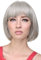 WIG ME UP - 703-51 Sexy Bob, Perücke, gerader Pony, Grau, Grau-Schwarz-Mix, Silbergrau-Schwarz-Mix, gesträhnt