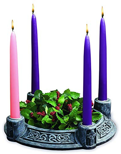 Abbey Gift (Abbey & CA Gift) Celtic Knot Resin Advent Wreath W/Boxed Candle Set