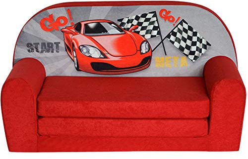 FORTISLINE – Kindersofa MINI ausklappbar 40x78x45cm - Kindersofa für Kinder 2in1 - Kindercouch ausklappbar - Schlafcouch aus Schaumstoff - Abnehmbarer Bezug - Viele Motive