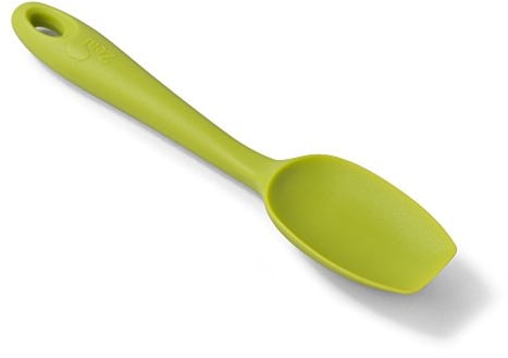 Zeal Silicone Spatula Spoon, Non-stick Flat-ended Cooking Spoon Spatula for Scraping, Scooping and Stirring – 20 centimeter, Lime Green
