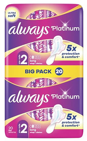 Always Platinum Long Size 2 Sanitary Towels Wings VP 20ct