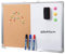 DOEWORKS Kombitafel Kork-Pinnwand mit Aluminiumrahmen Magnetisches Whiteboard Kombinations-Whiteboard Korkwand 60 * 45cm