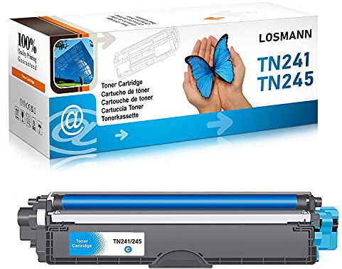 LOSMANN 1x Cyan Toner Kompatibel Brother TN-241 TN-245 für Brother DCP-9015CDW DCP-9020CDW DCP-9022CDW HL-3140CW HL-3142CW HL-3150CDN HL-3150CDW HL-3152CDW HL-3170CDW HL-3172CDW MFC-9130CW