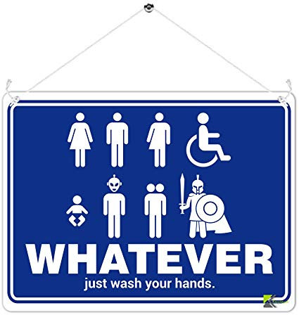Kruzroyal MP447 Whatever just wash your hands/Toilet Sign Funny Novelty Retro Vintage Metal Wall Sign Plaque 20cm x 15cm